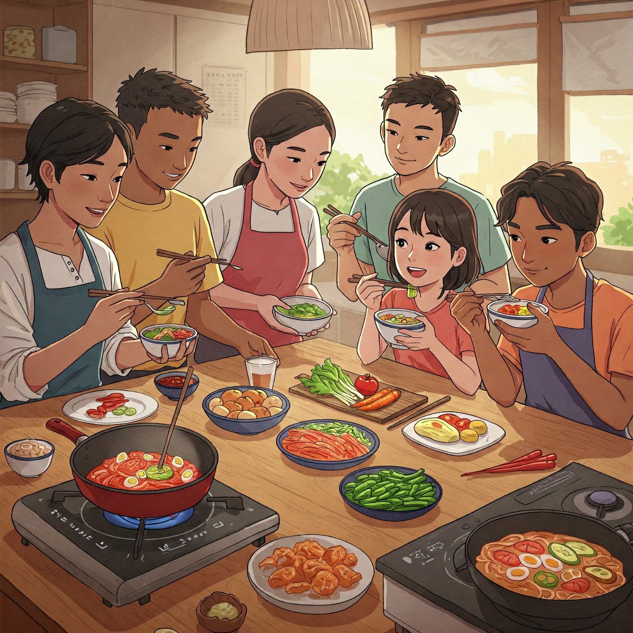 People eating at a restaurant