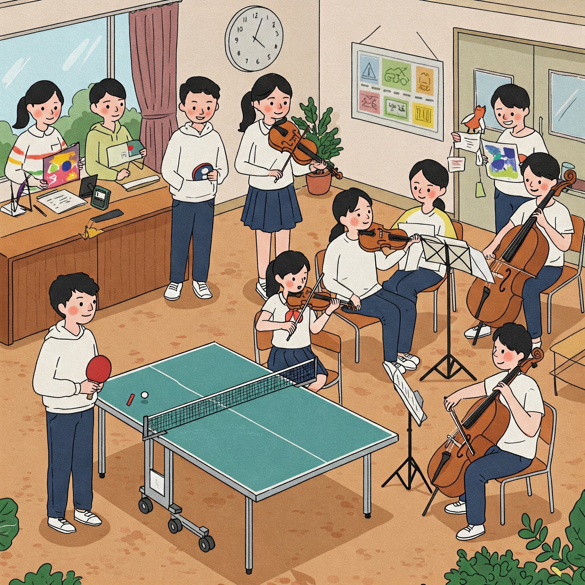 Students in a club activity